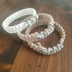 Set of 3 bangles with rhinestones